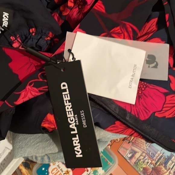 Karl Lagerfeld Floral Chiffon Midi Dress - Picture 3 of 5